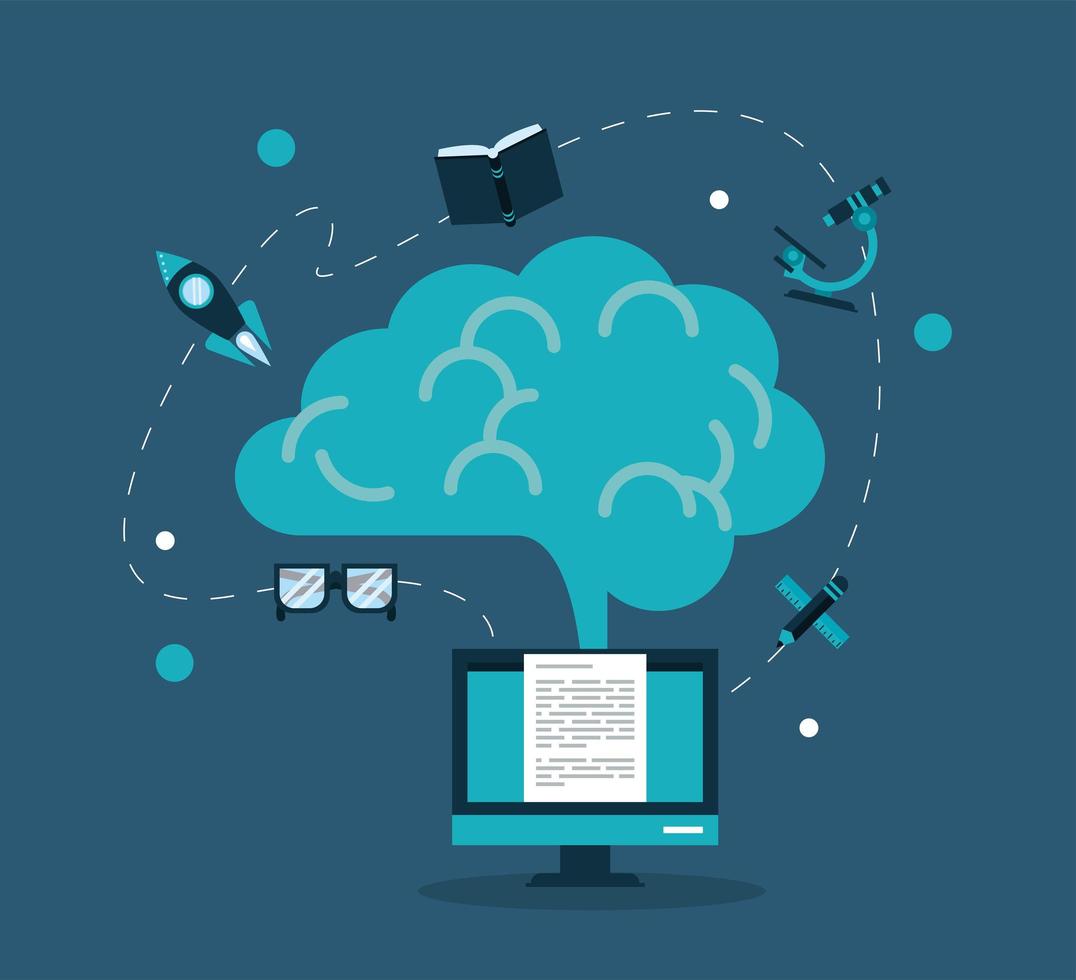 desktop and education online vector