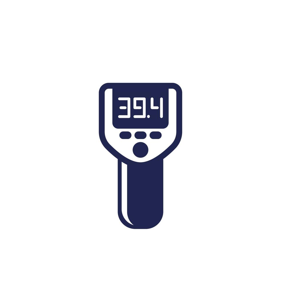 infrared thermometer gun icon, temperature check vector