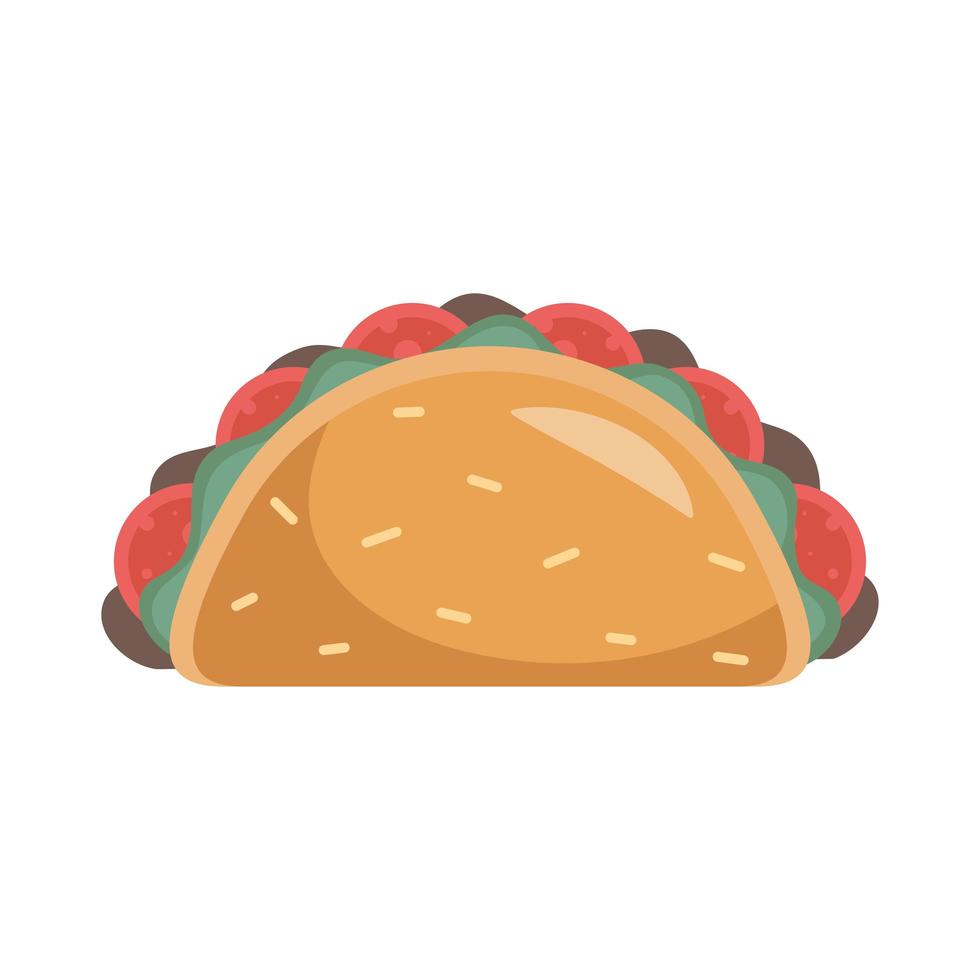 deliciosos tacos icono de comida rápida vector