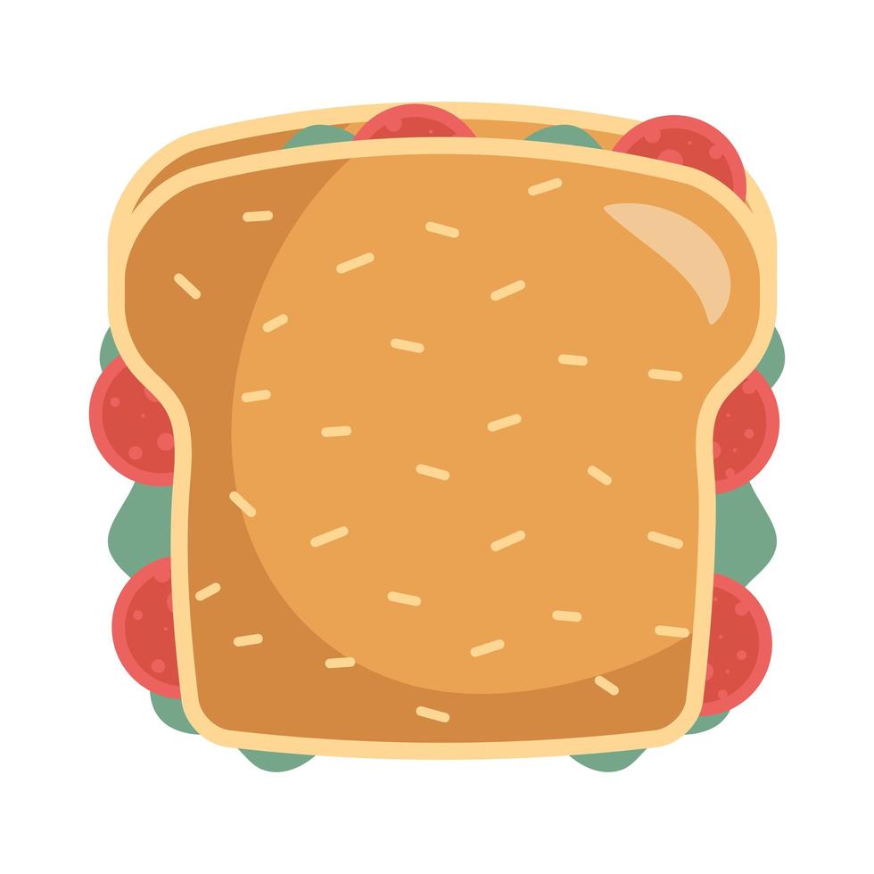 delicious sandwich fast food icon vector