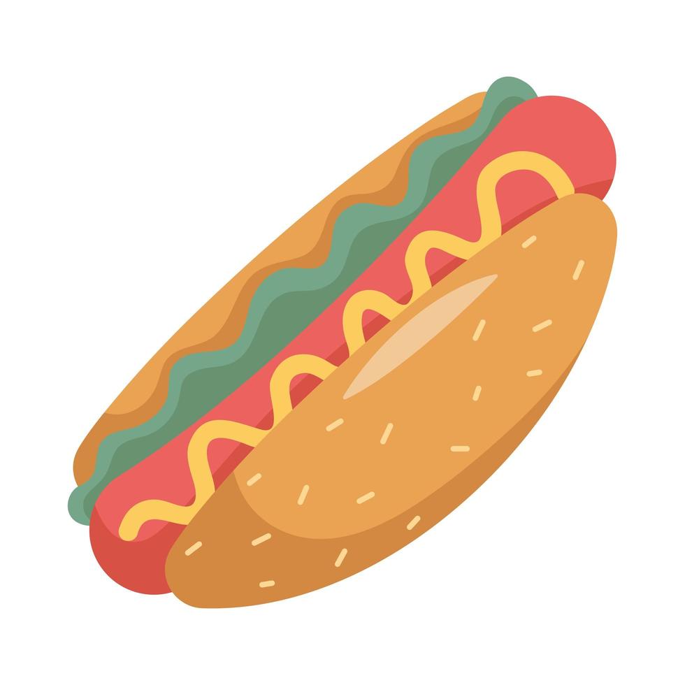 delicious hot dog fast food icon vector