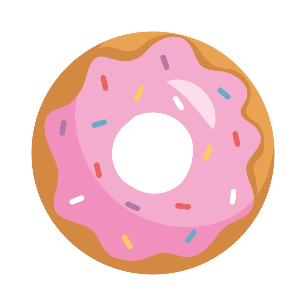 delicious sweet strawberry donut isolated icon vector
