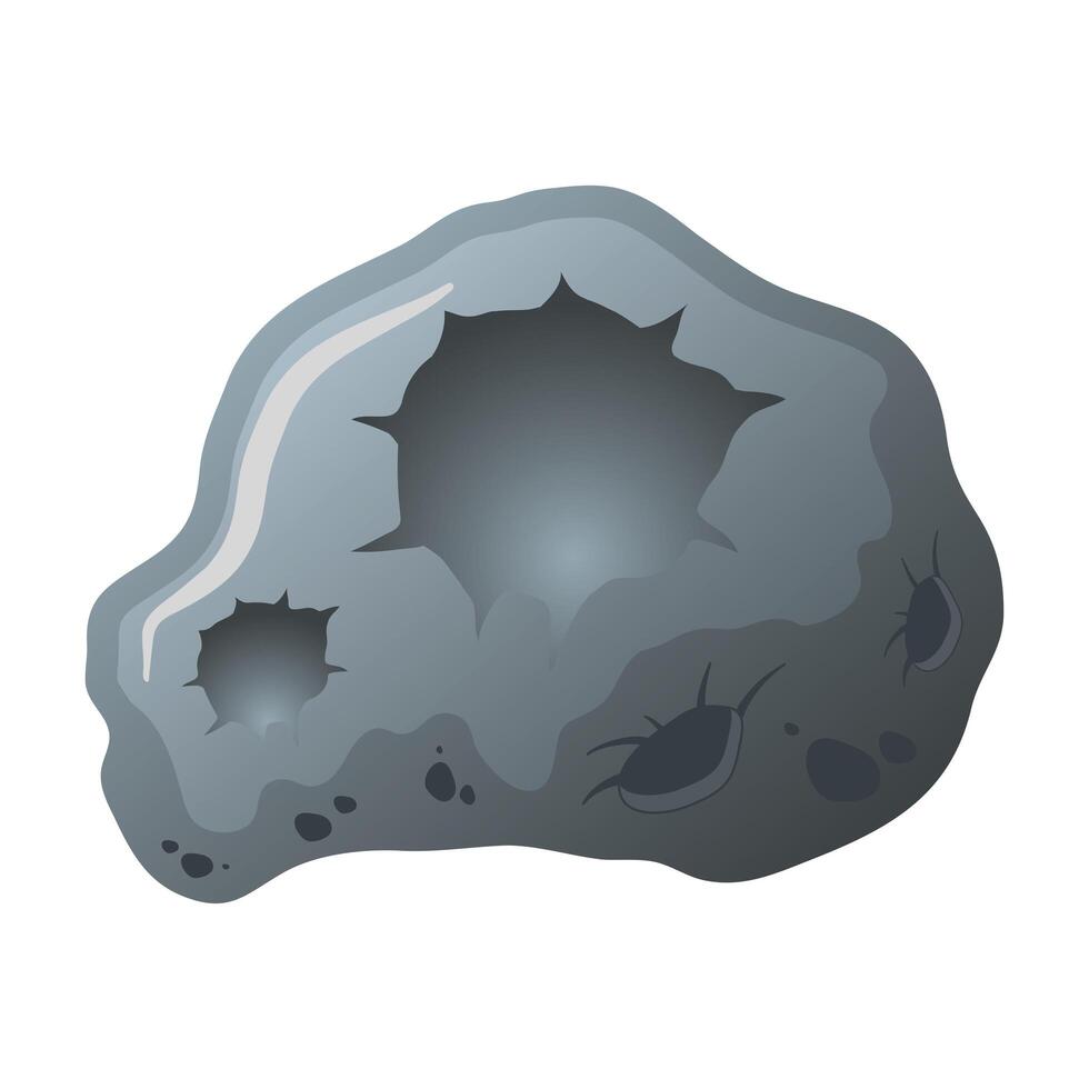 icono de estilo aislado de roca asteroide vector