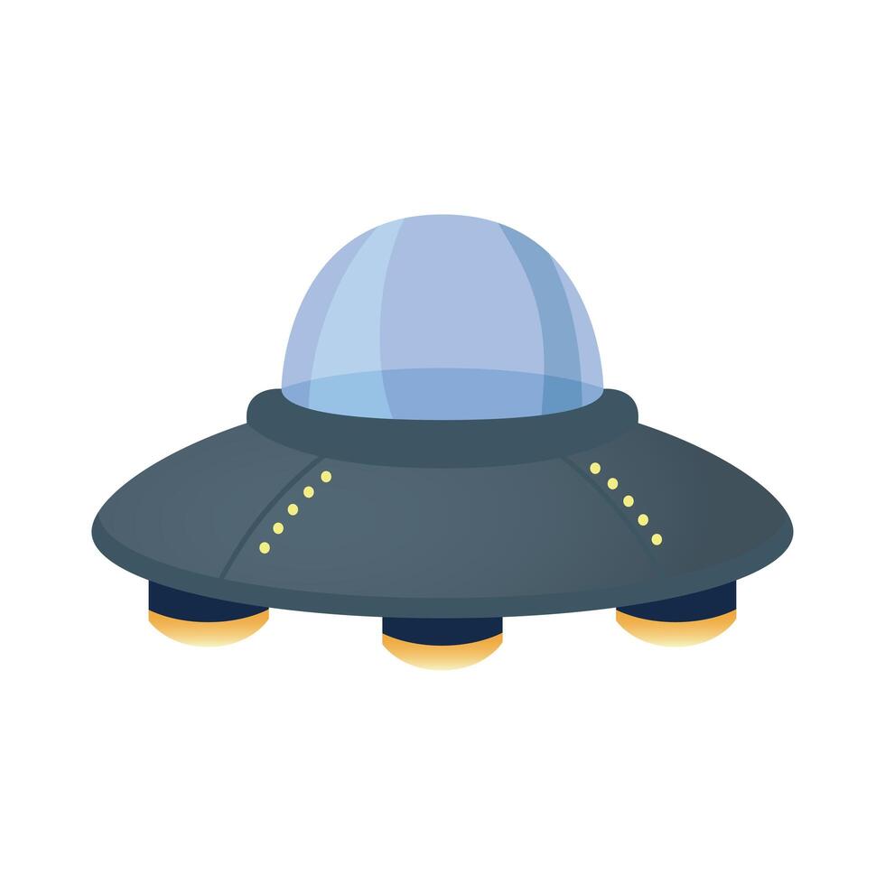 ufo flying space isolated style vector