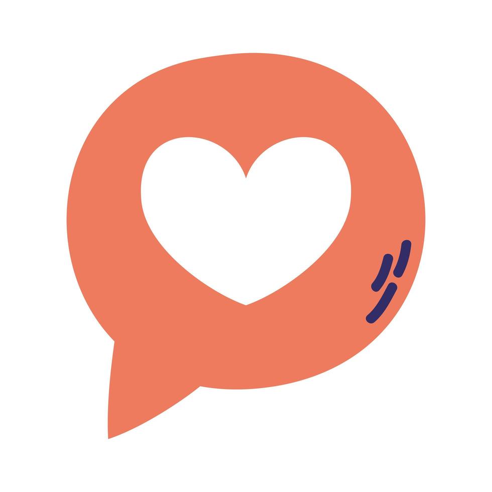 speech bubble with heart social media icon vector
