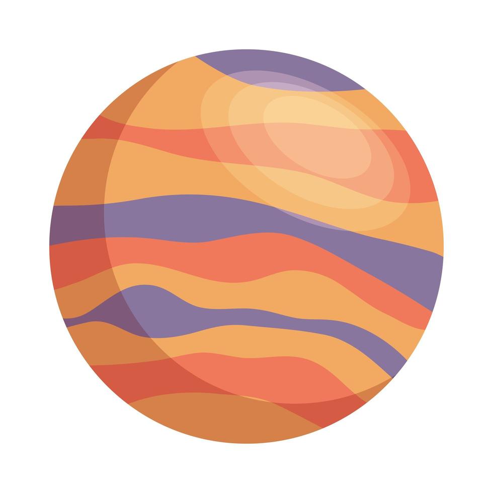 espacio planeta púrpura y naranja colores icono de estilo aislado vector