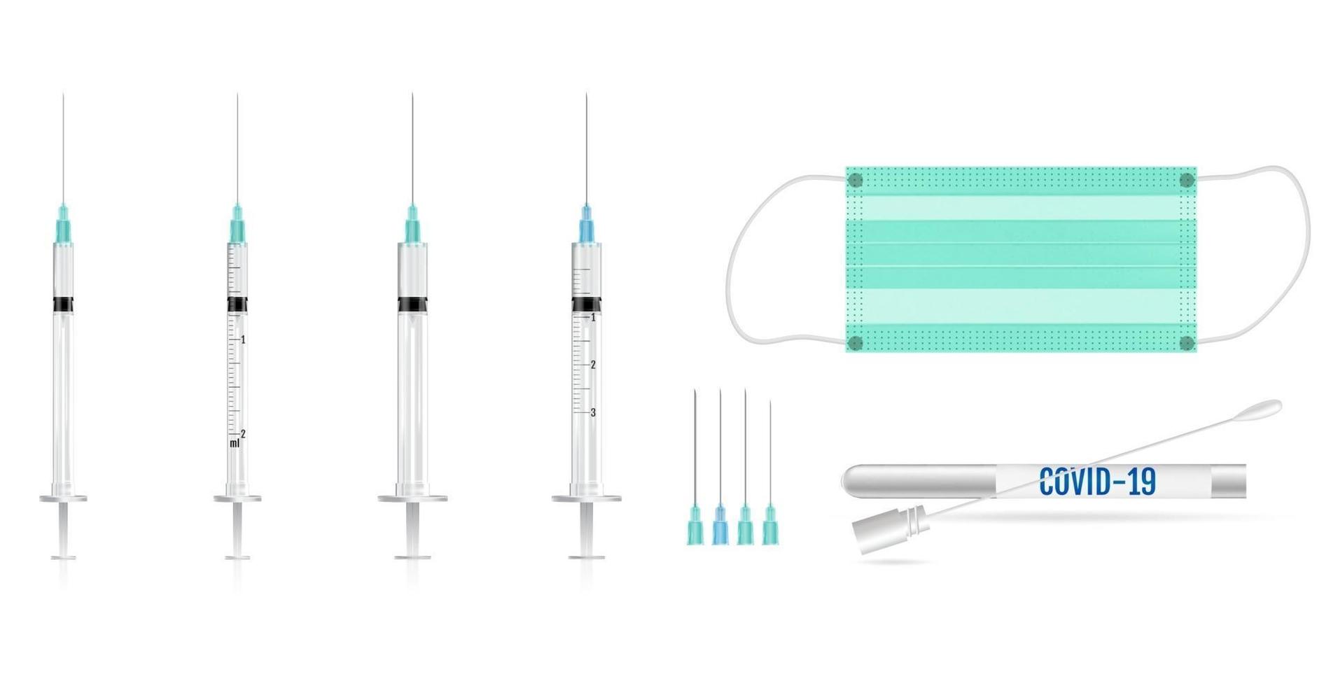 Prueba médica y protección contra el coronavirus covid-19. vector