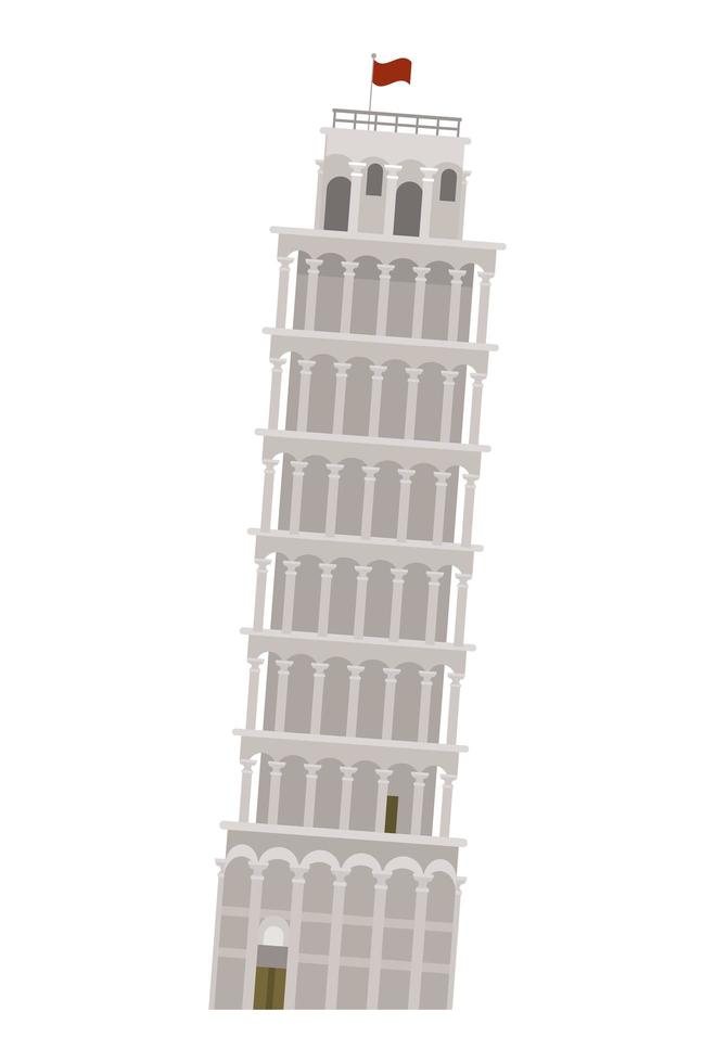 tower of pisa building vector