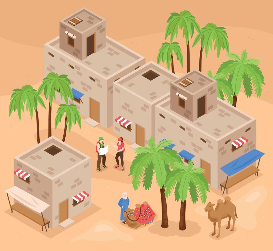 Tourism Egypt Isometric Composition vector