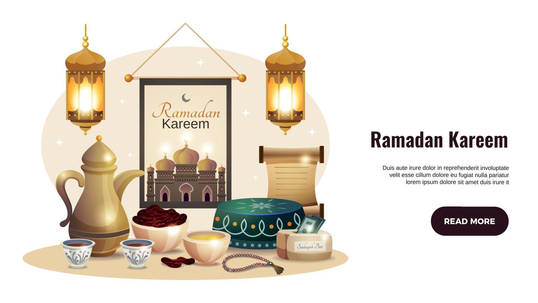 Ramadan Kareem Horizontal Banner vector