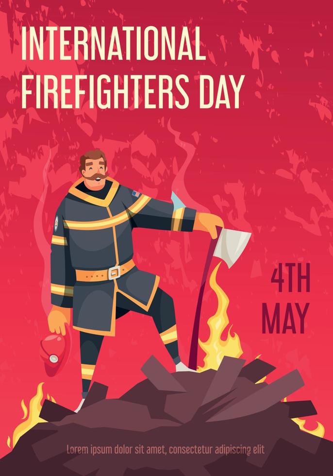 Firefighters Day Card vector