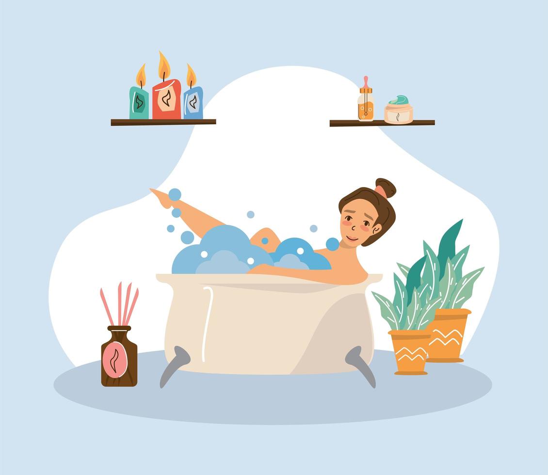 woman in bathtub vector