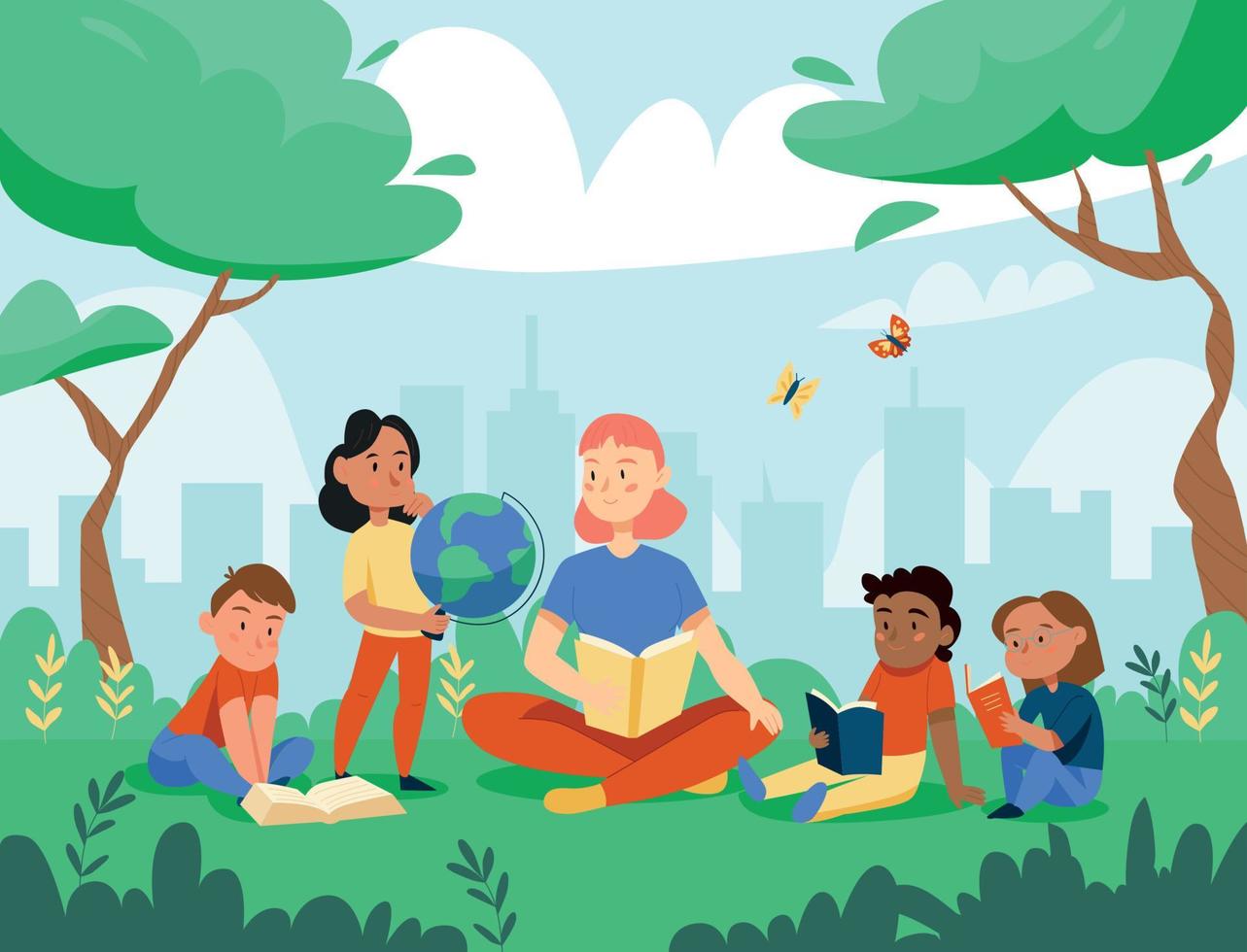 Nature Study Globe Composition vector
