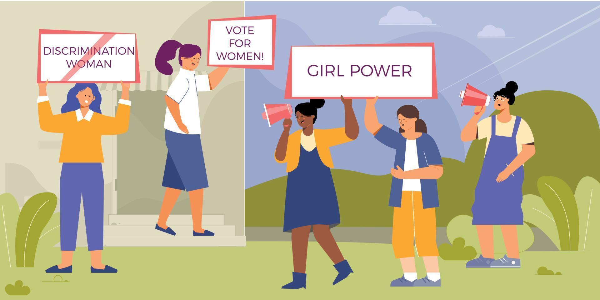 Female Power Activism Composition vector