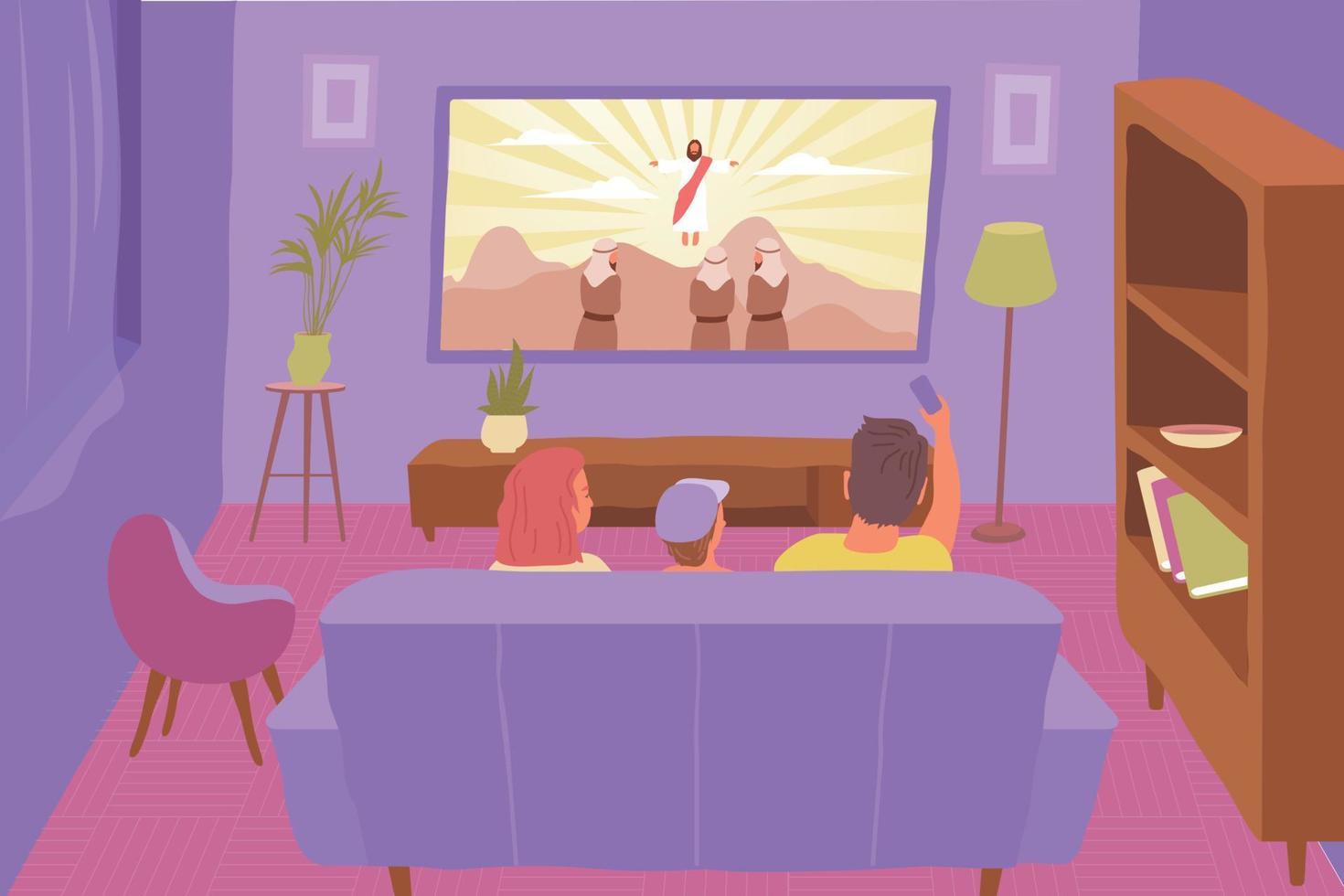 TV Religion Flat Composition vector