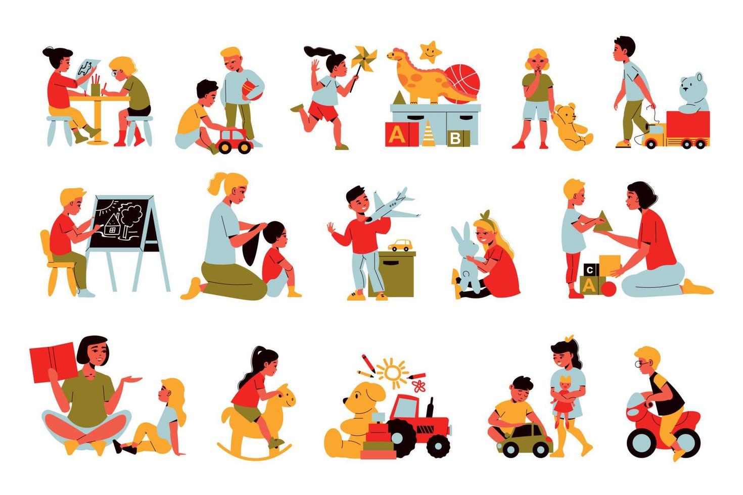 Kindergarten Life Icon Set vector