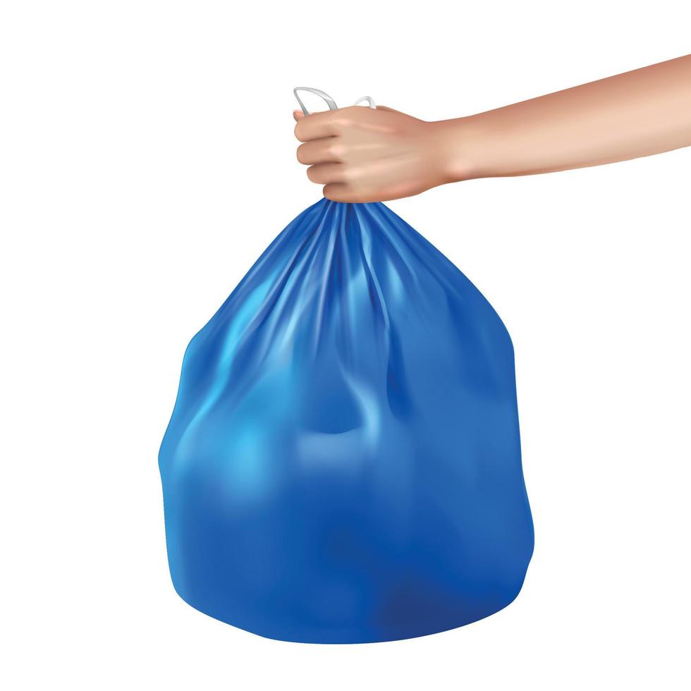 Trash Bag Hand Composition vector