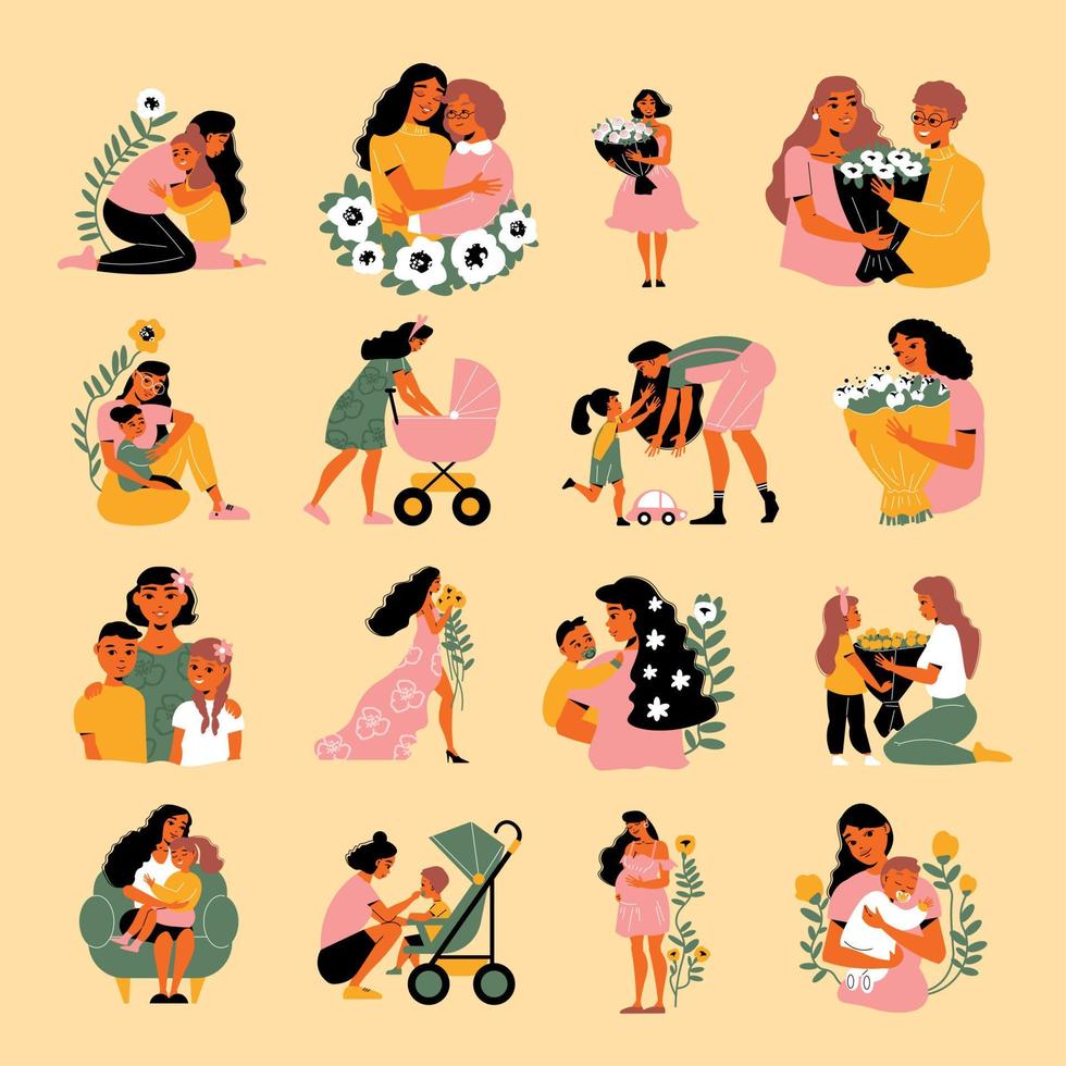 Mother Day Icon Set vector