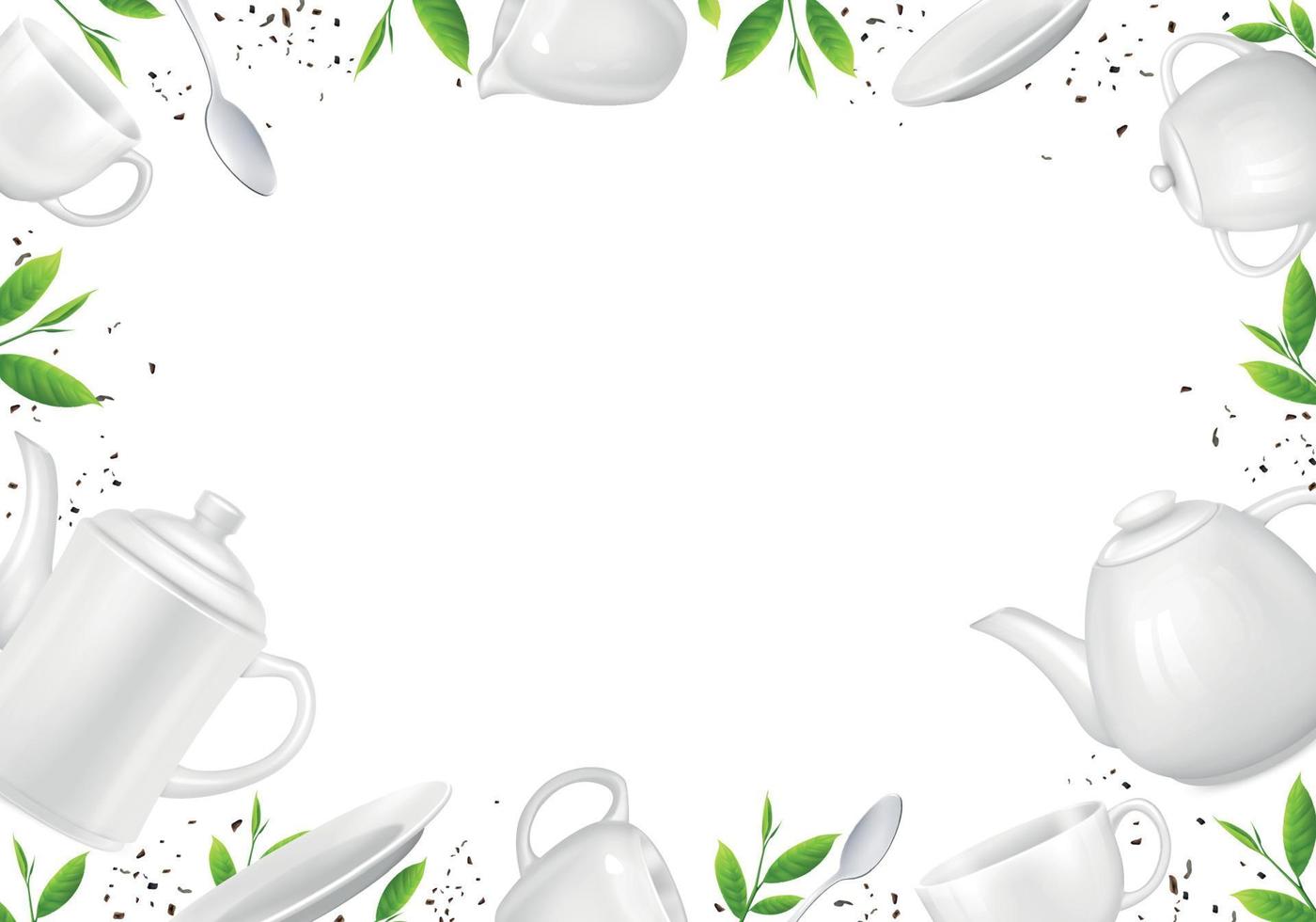 Tea Realistic Frame Composition vector