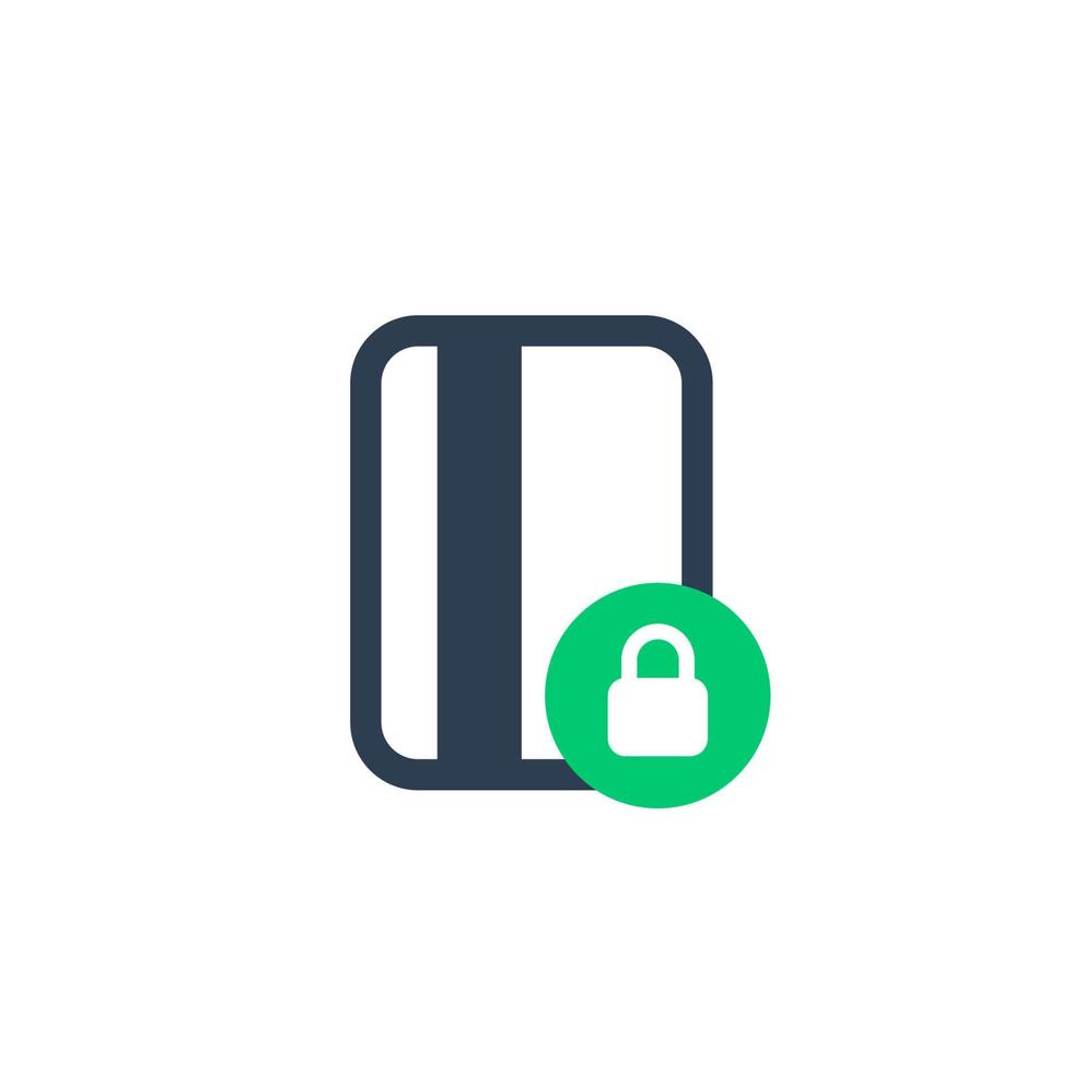 secure payment with card icon on white vector