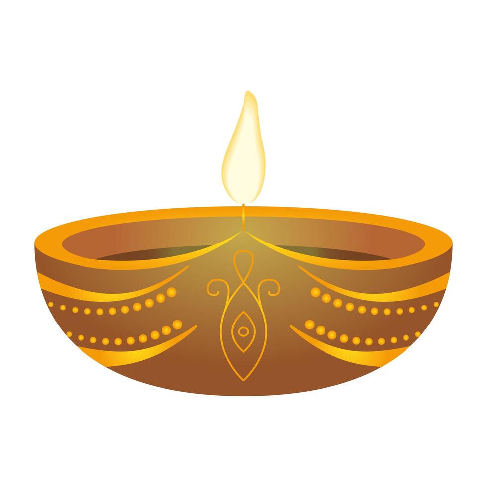 vela, fuego, religión hindú, icono vector
