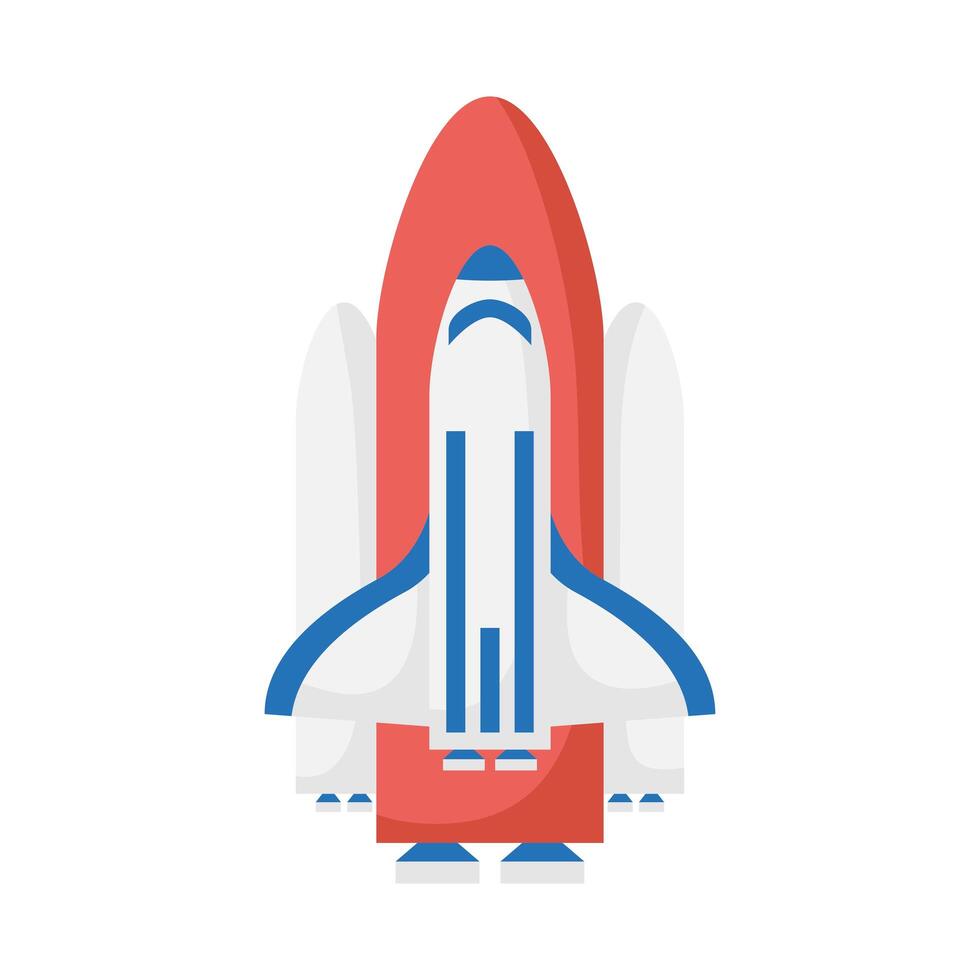 spaceship vehicle flying isolated style icon vector