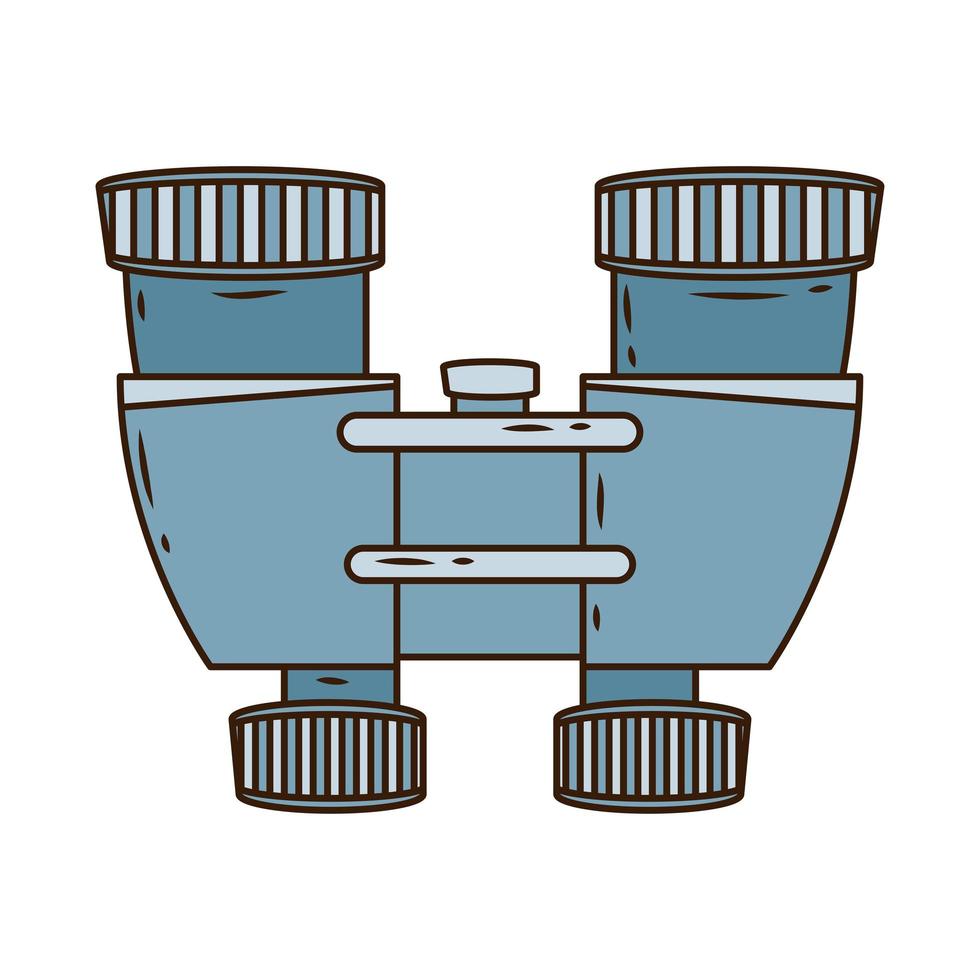 binoculars device line and fill style icon vector
