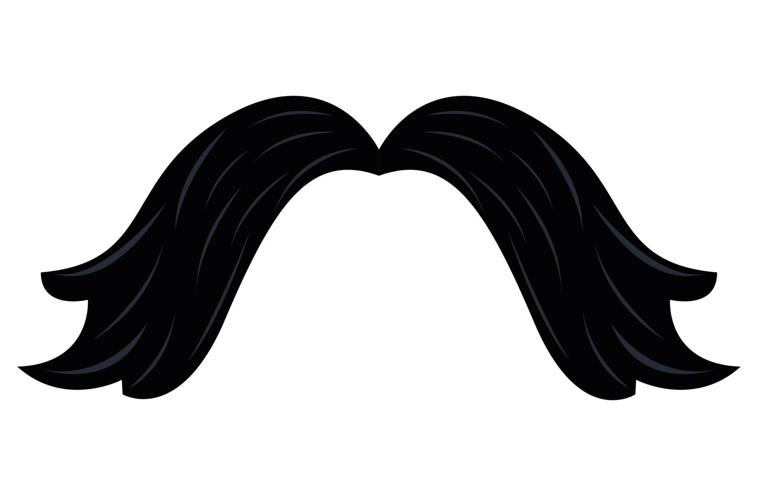 mustache black silhouette style vector