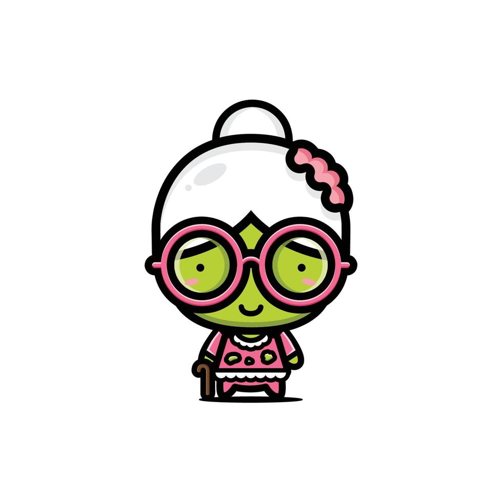 cute granny zombie vector design