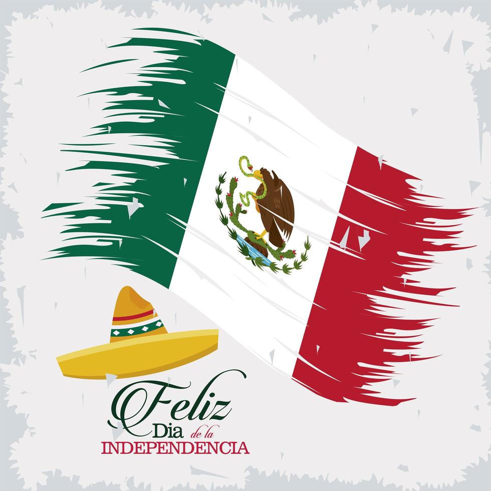 mexico independence day card vector