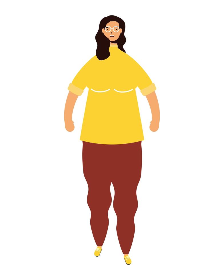 young woman female avatar character vector