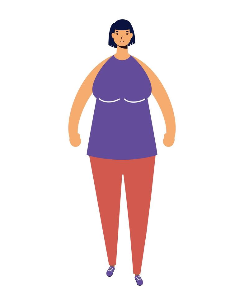 personaje de avatar femenino de mujer joven vector