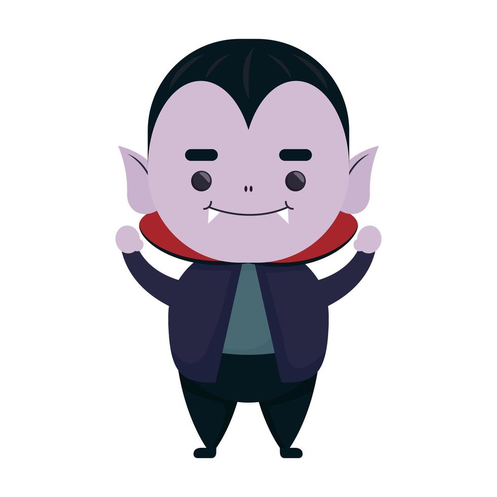 happy halloween cute dracula character vector