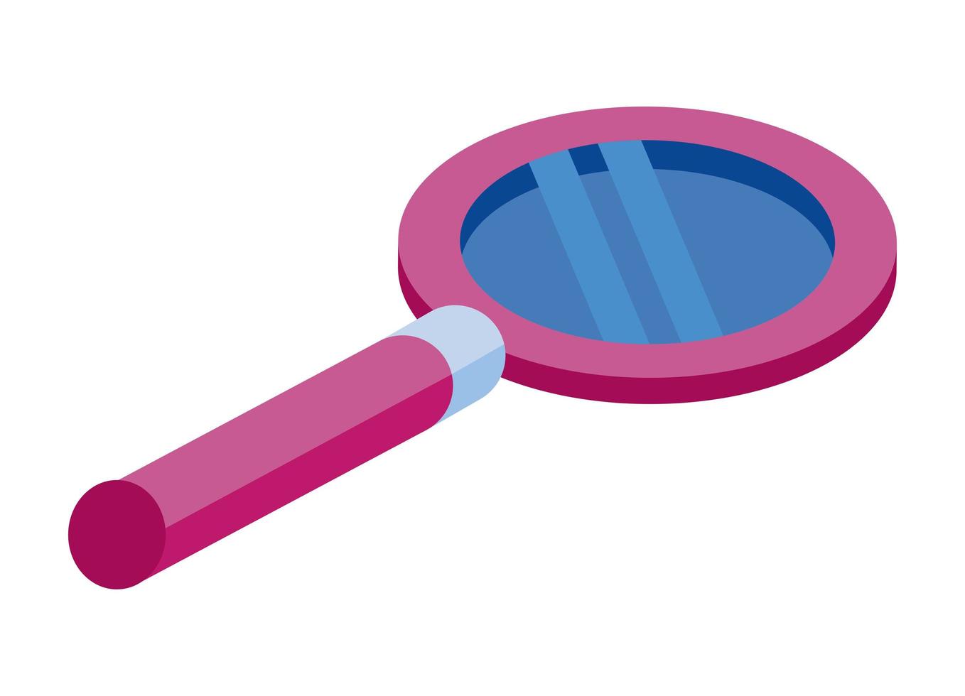 isometric magnifying glass vector