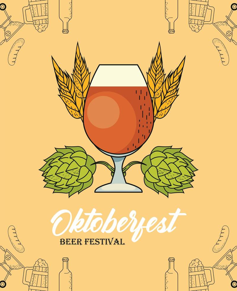 cartel del festival de la cerveza oktoberfest vector