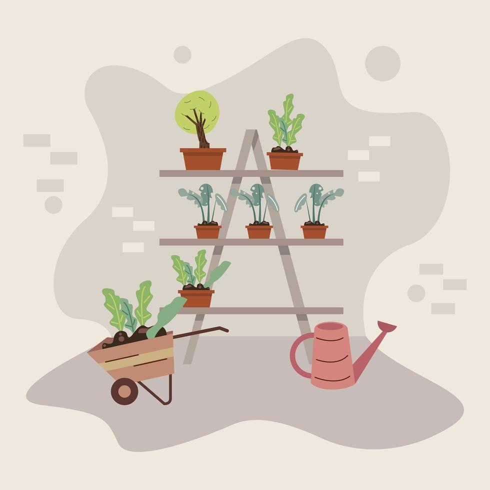 planting farm icons vector