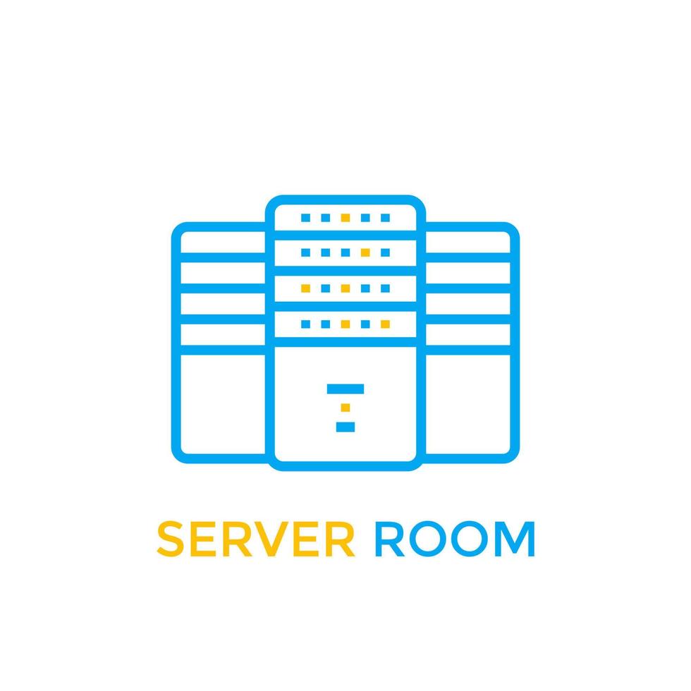 data center, server room icon vector