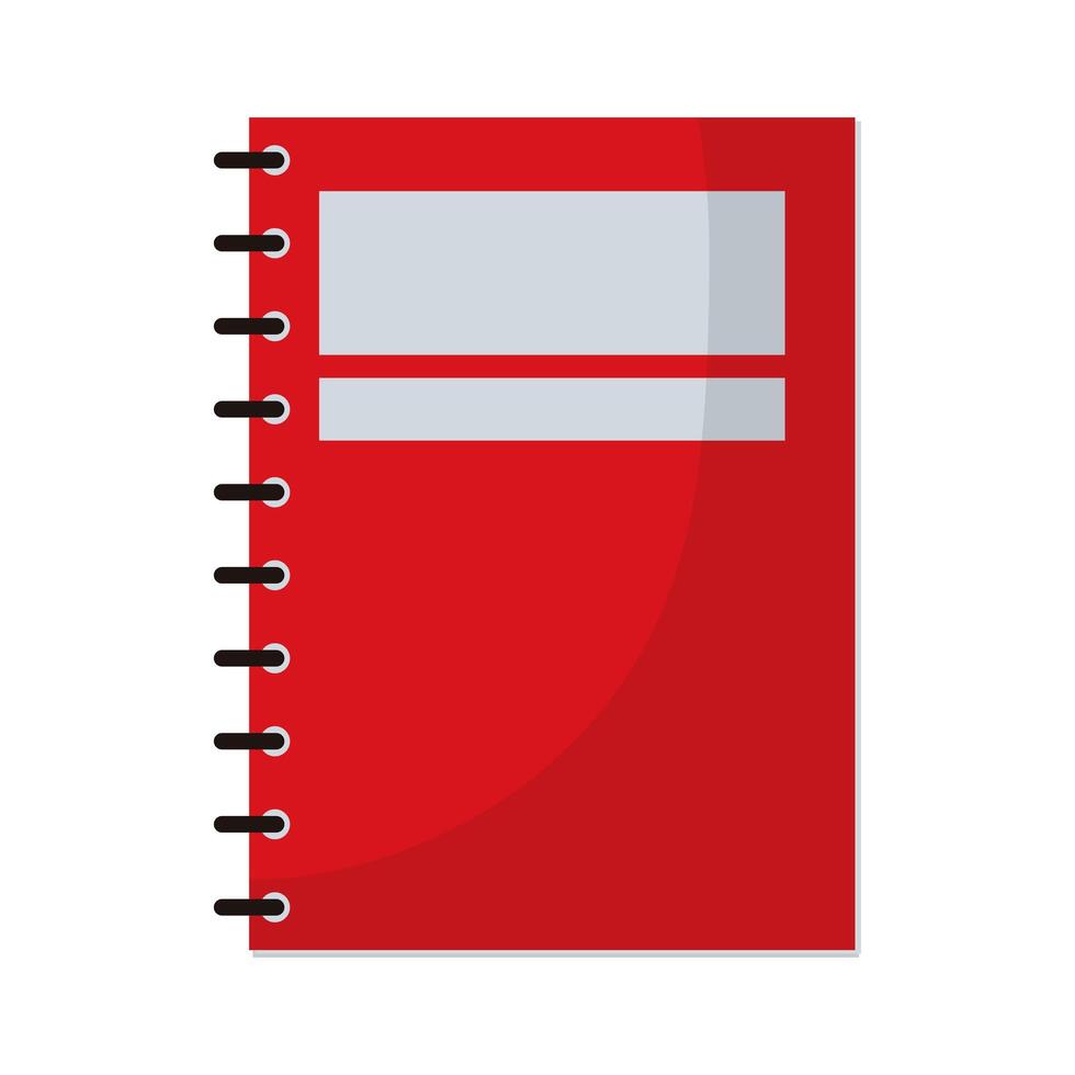 notebook school supply flat style icon vector