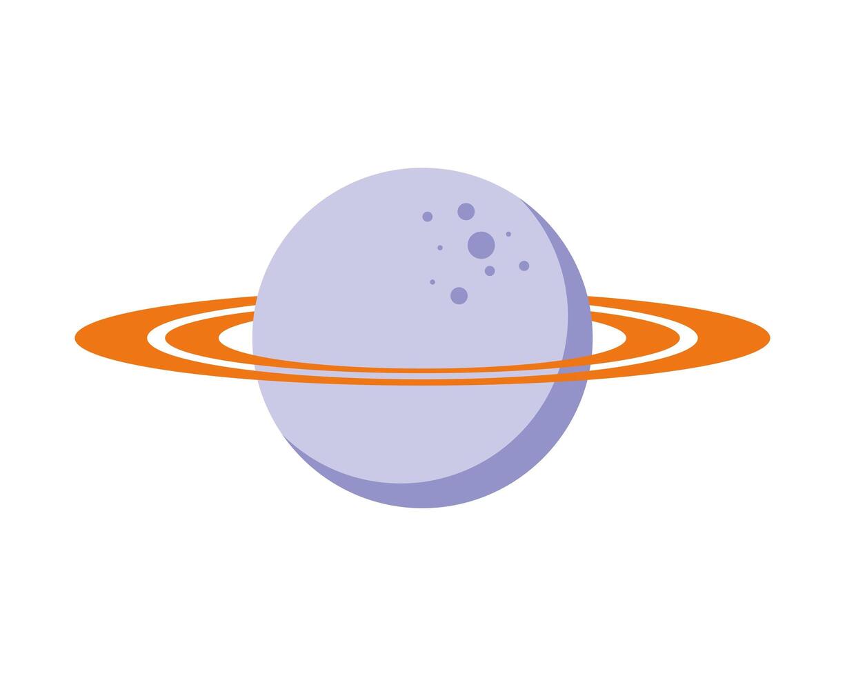 saturn planet space isolated icon vector