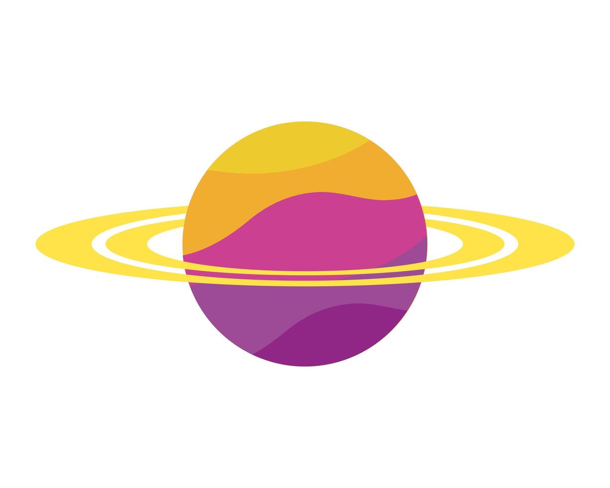 saturn planet space isolated icon vector