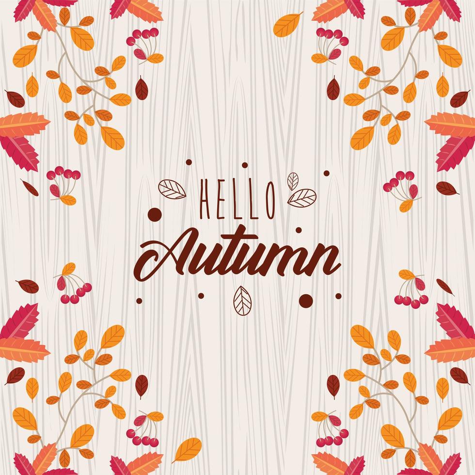 hello autumn leafs vector