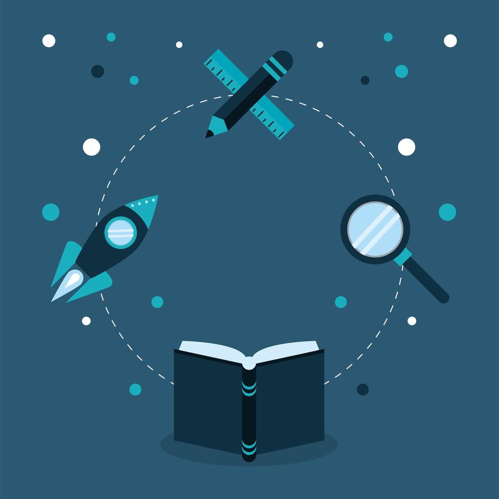 education concept icons around vector