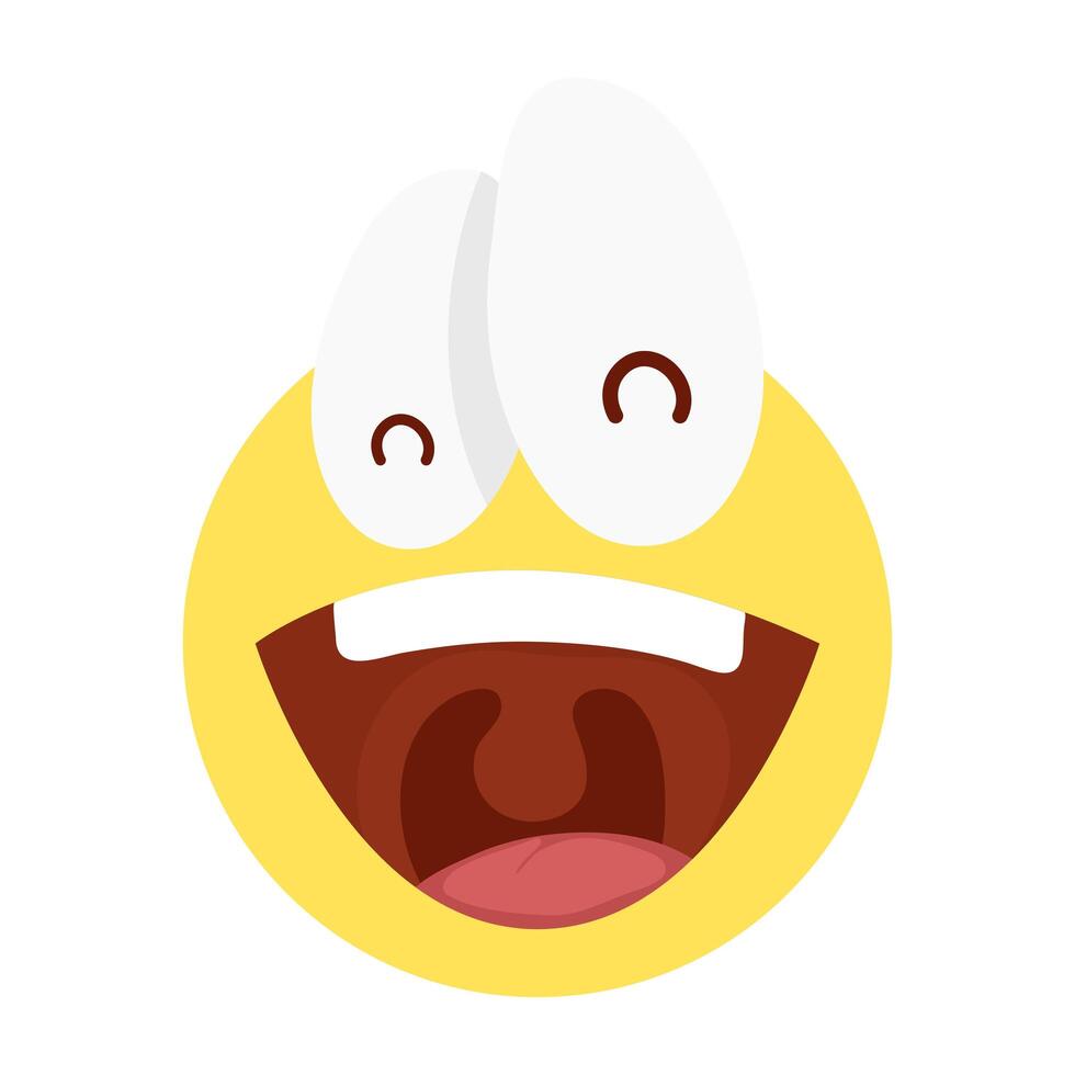 crazy emoji face fools day icon vector