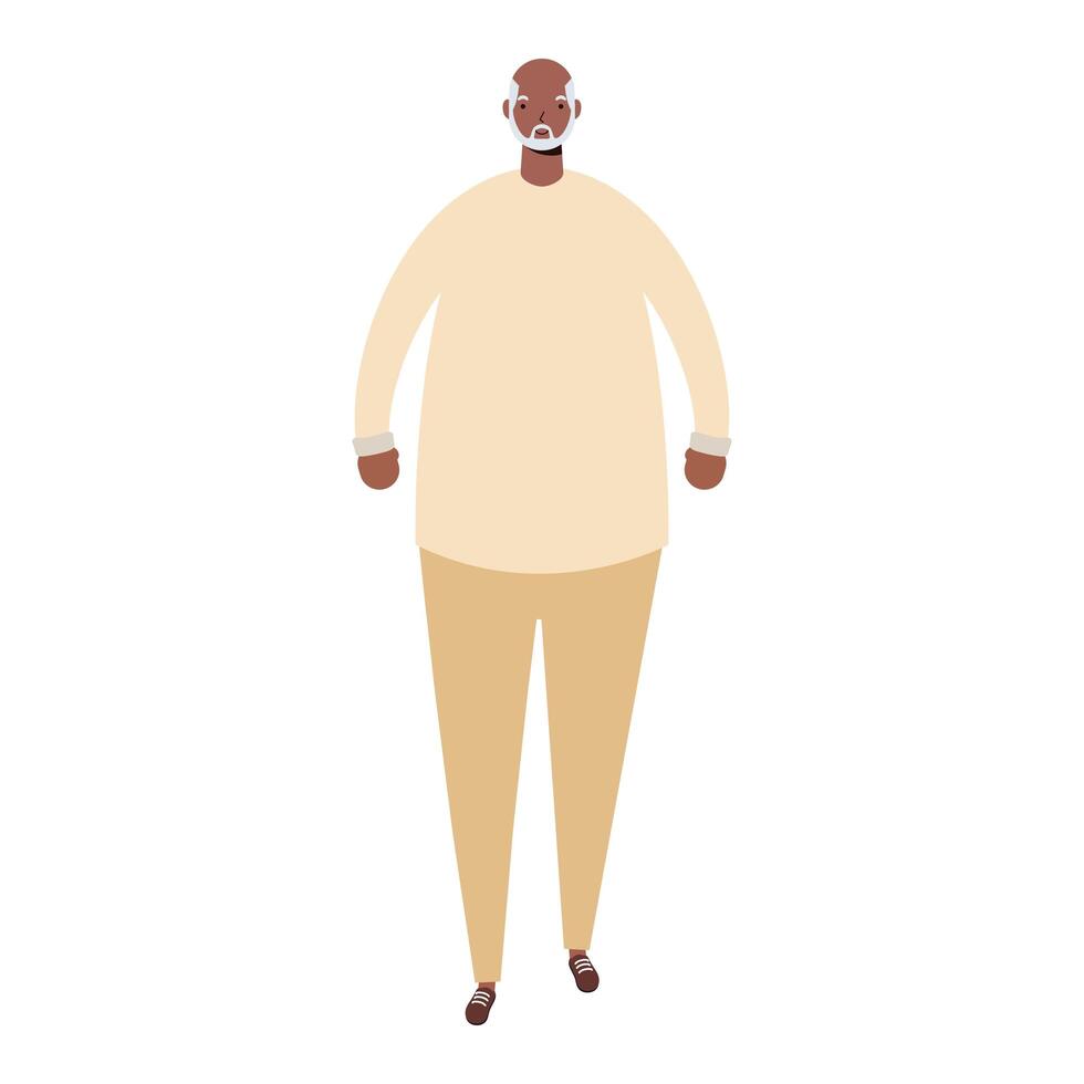old afro ethnic man character icon vector
