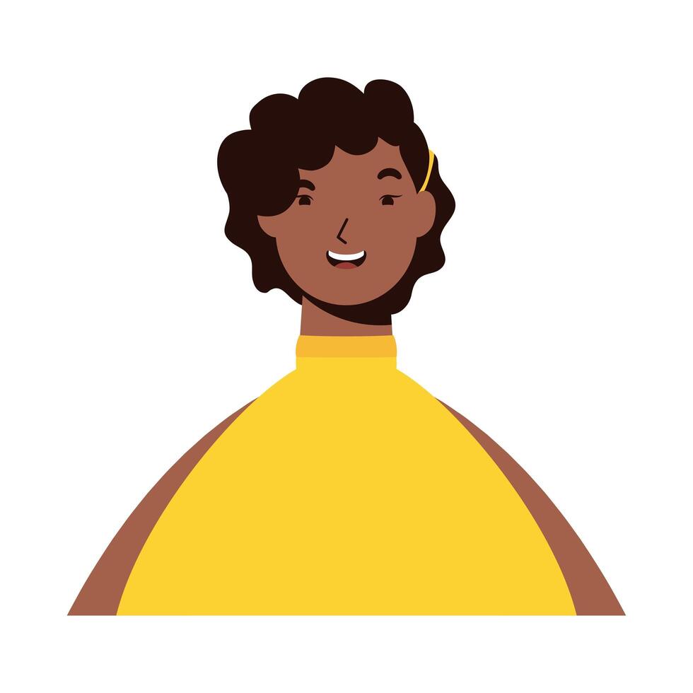 afro ethnic woman character icon vector