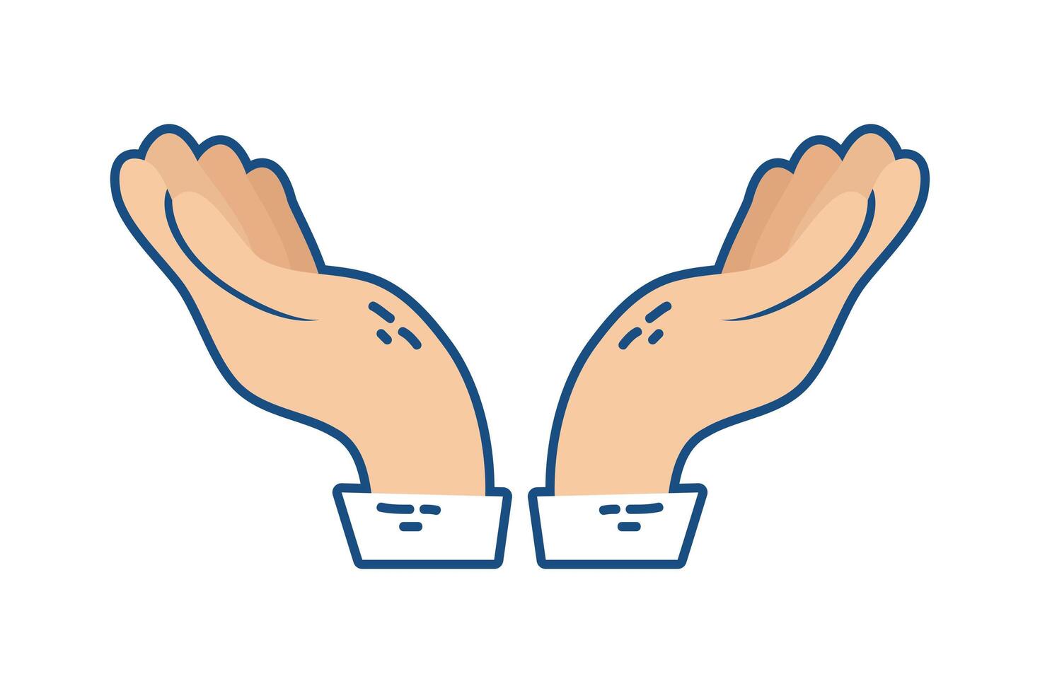 hands human protecting isolated icon vector