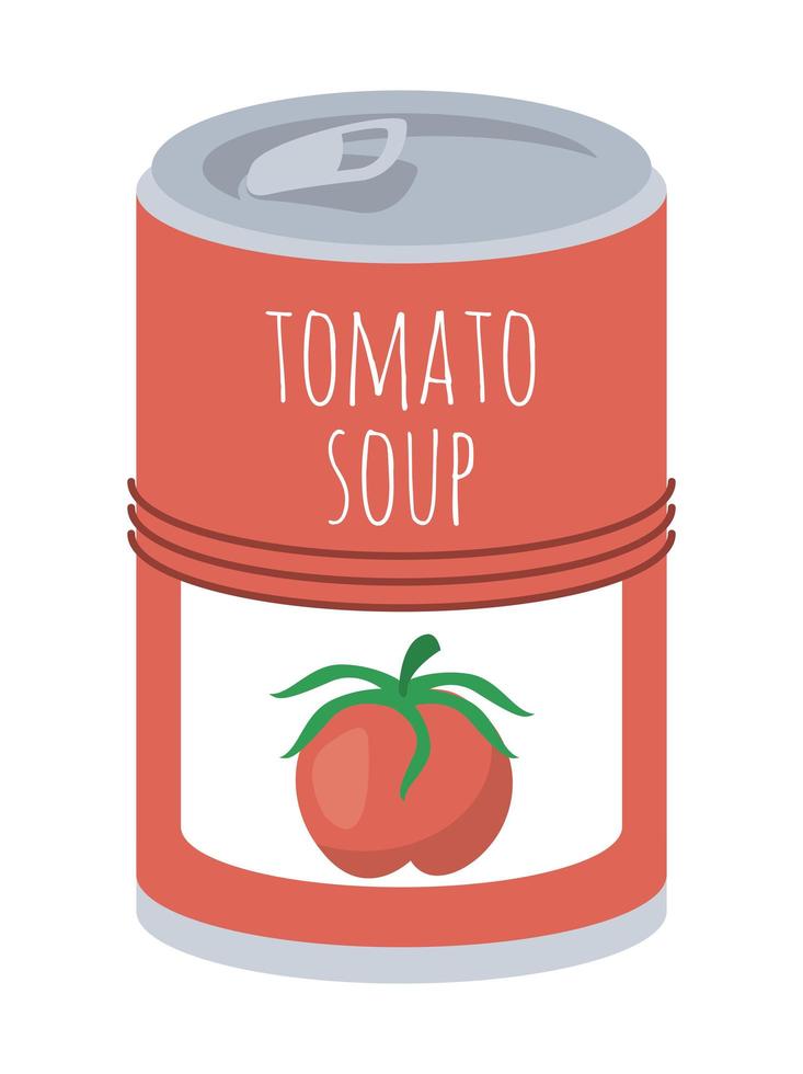 sopa de tomate enlatada vector