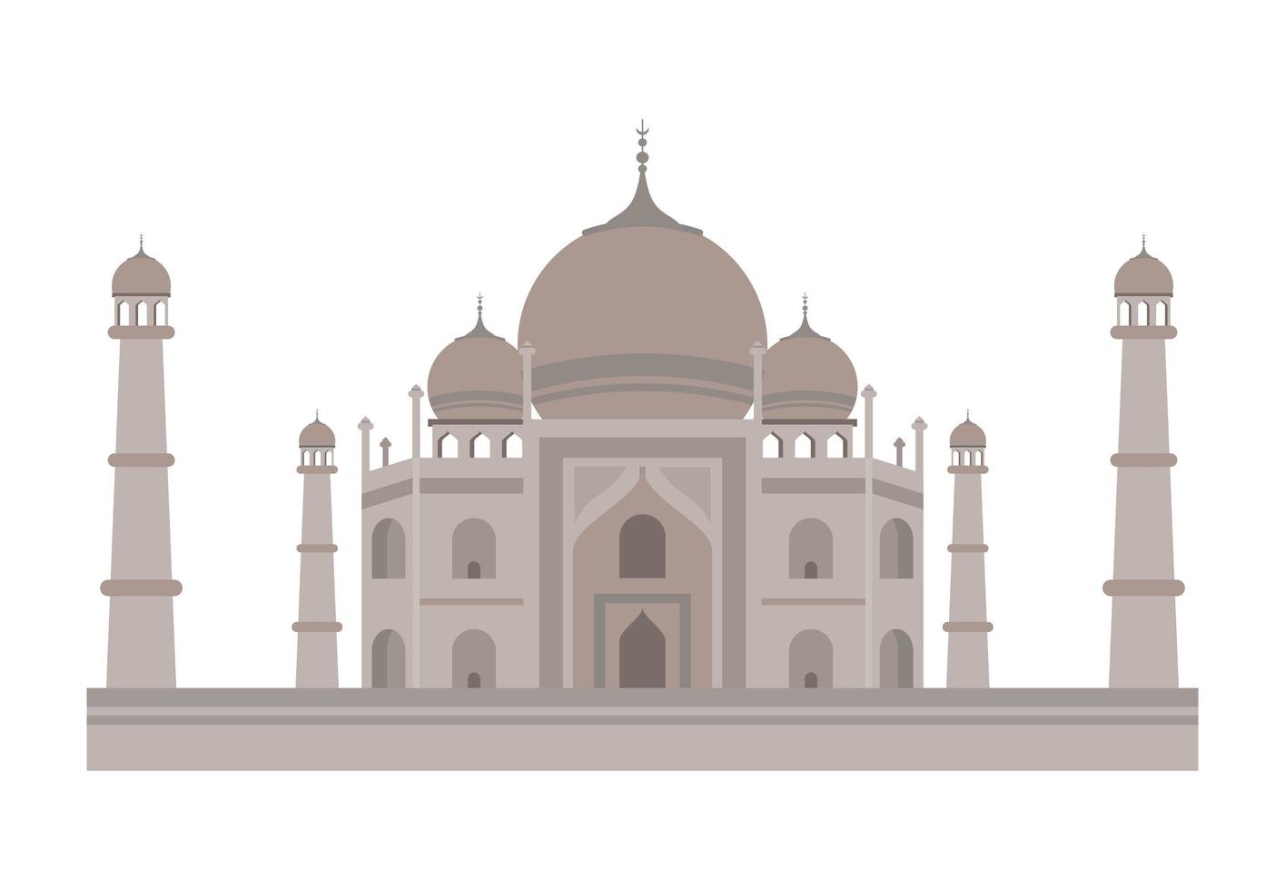 taj mahal landmark vector