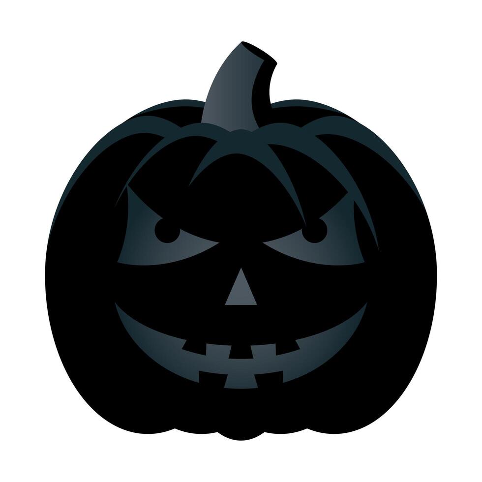 halloween black pumpkin face isolated style icon vector