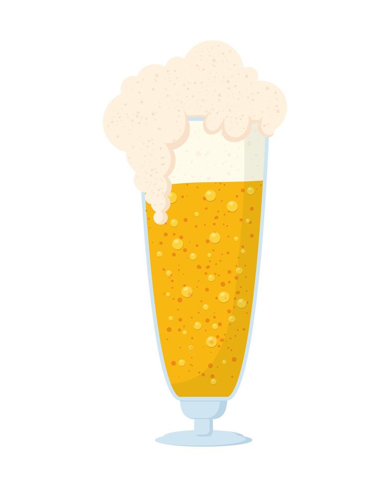 fresh beer in cup isolated icon vector